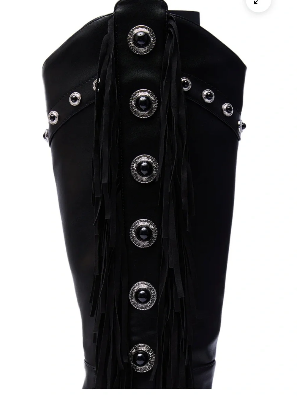BLACK WESTERN POINTED TOE STILETTO BOOT 6